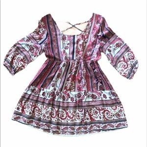 Altar’d State Boho crisscross back mini dress